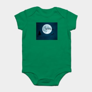 Santas Sleigh in the Moon Baby Bodysuit